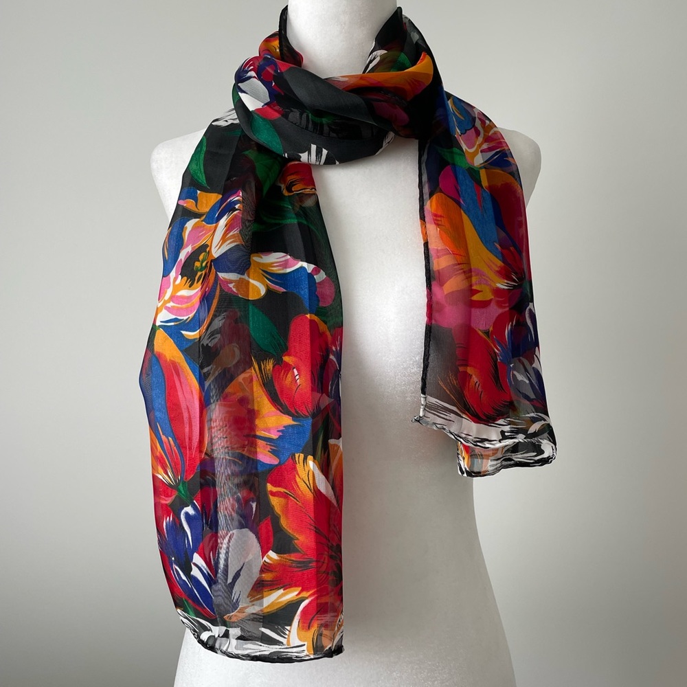 Colorful Floral Scarf - Picture 3 of 3
